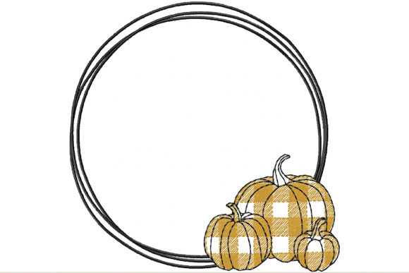 Circle Frame with Pumpkins Monogram Review