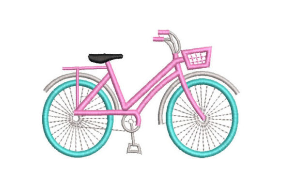 Girl Bicycle Embroidery for Seasonal Creations