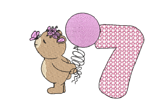 Number 7 Cute Teddy Embroidery Review