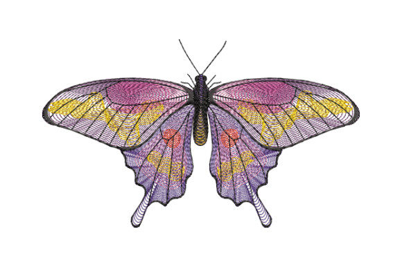 Purple Butterfly with Yellow Spots Embroidery Review