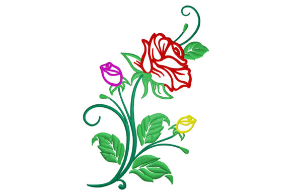 Rosebush Embroidery for Seasonal Projects