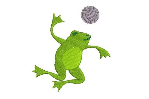 Toad Serving a Volleyball Embroidery